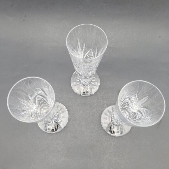 Set Of 3 Vtg Mikasa Crystal EMPEROR Water/Wine Goblet Stems Discontinued Rare